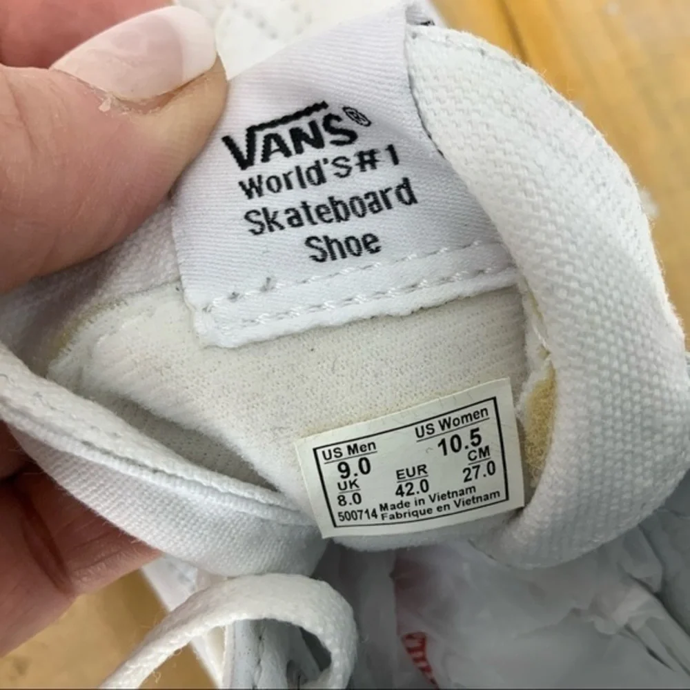 Vans high top skateboard white canvas sneaker